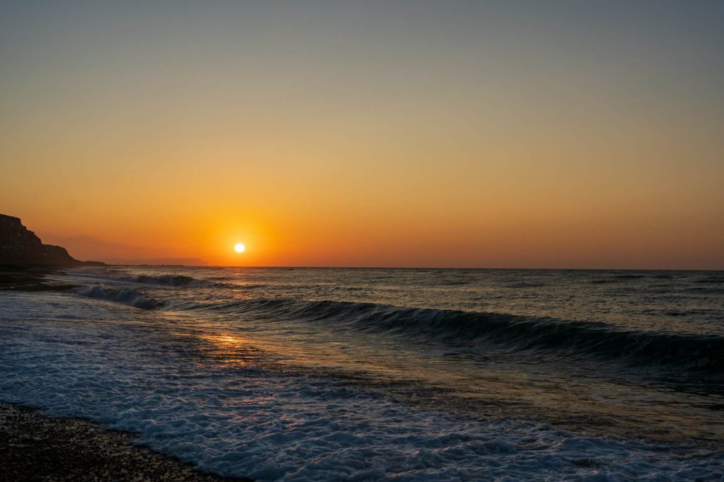 Sunset on Dorset Coastline