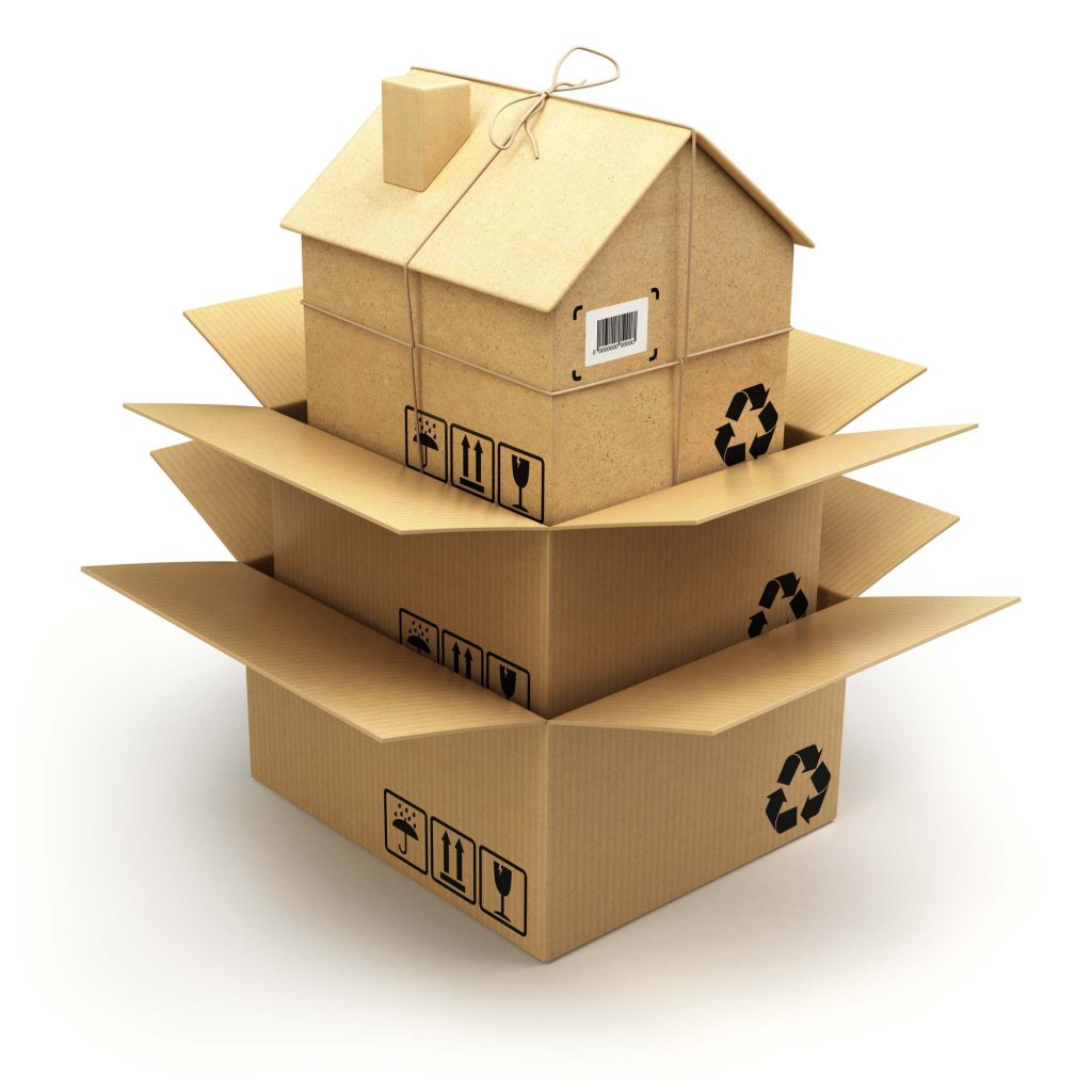Moving boxes for house move concept